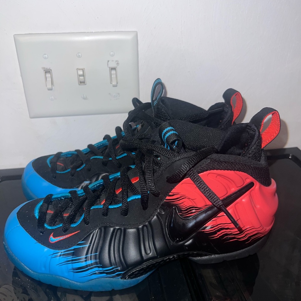 Nike Black and Red Foamposite Sneakers